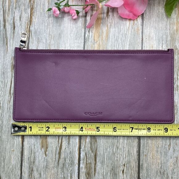 COACH Purple File Cash Holder Bag Purse Wallet - Picture 9 of 10